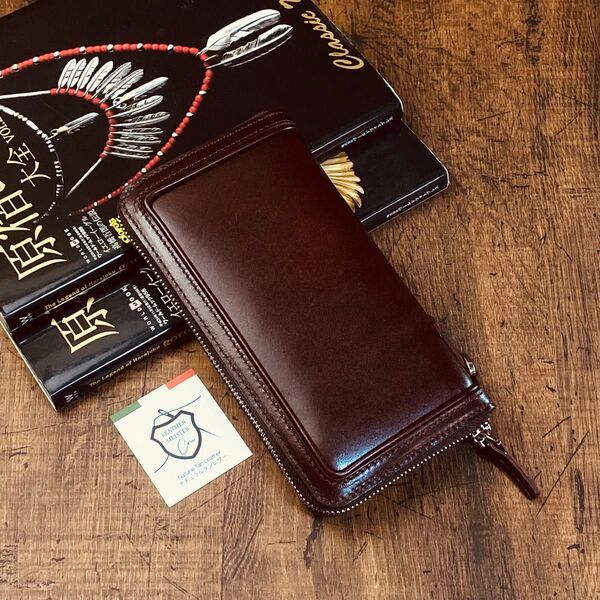 サドルレザー ラウンドファスナー メンズ財布 長財布 本革 ハンドメイド YKK 送料無料 牛革 新品 革財布 手縫い 栃木レザー