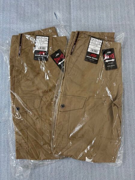 新品 KSR WORK BRAND カーゴパンツ Lサイズ 2本セット カーキ 未使用 夏用