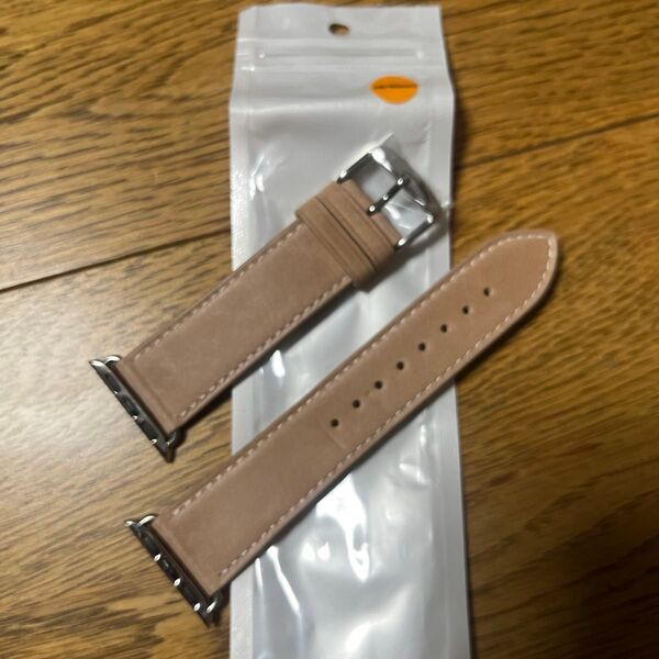42/44mm カーキ Apple Watchバンド アップルウォッチ交換バンド 本革ベルト