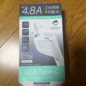 4.8A 急速充電 カーチャージャー USB Type-C + USB Type-A