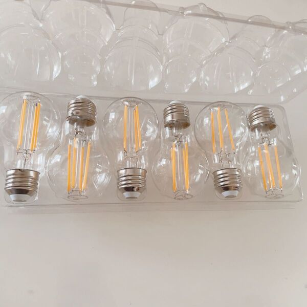 E26 led電球 60w 電球色 100V 2700K 6W A55 電球形 クリアタイプ レトロ 省エネ 調光不可 6個入り
