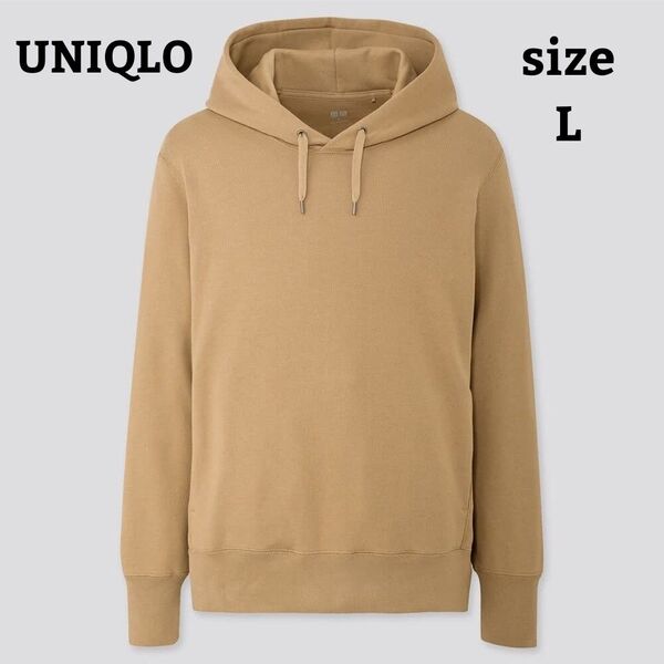 UNIQLO スウェットプルパーカ(長袖) プルオーバー メンズ ベージュ L