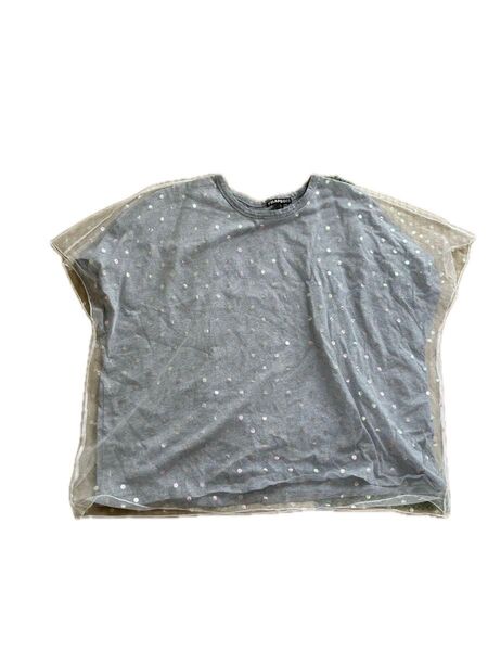 フラボア FRAPBOIS 水玉チュールレース カットソー 半袖 Tシャツ ドット ブラウス