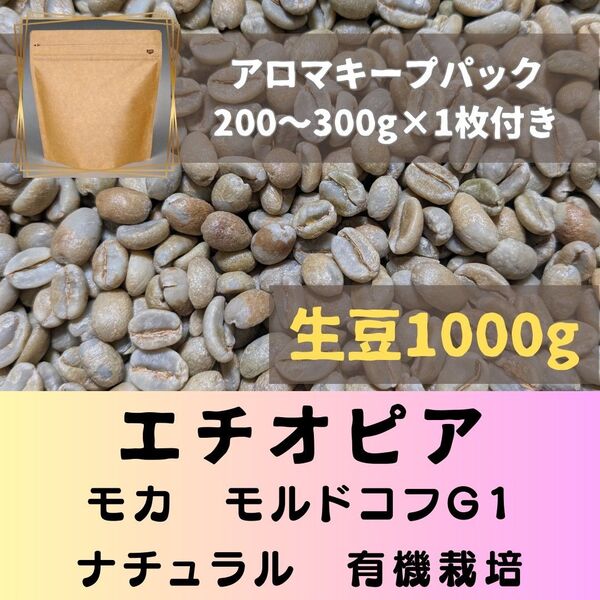 エチオピア モカ モルドコフG1 ナチュラル 有機栽培 1kg コーヒー生豆