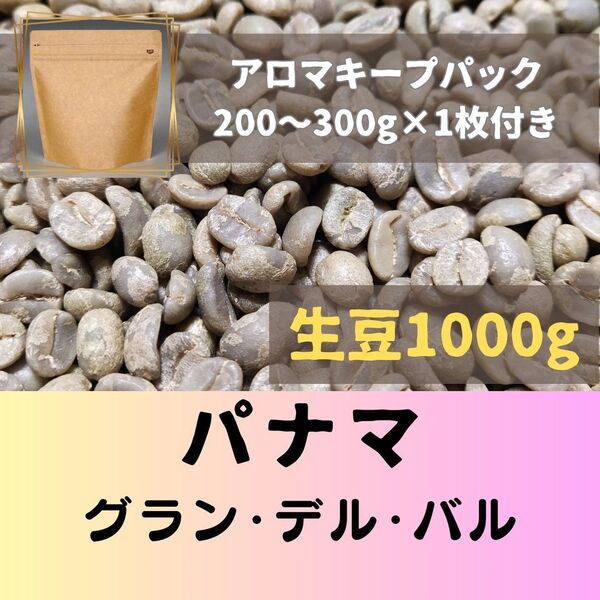 パナマ グランデルバル 1kg アロマキープパック付き コーヒー生豆 珈琲生豆