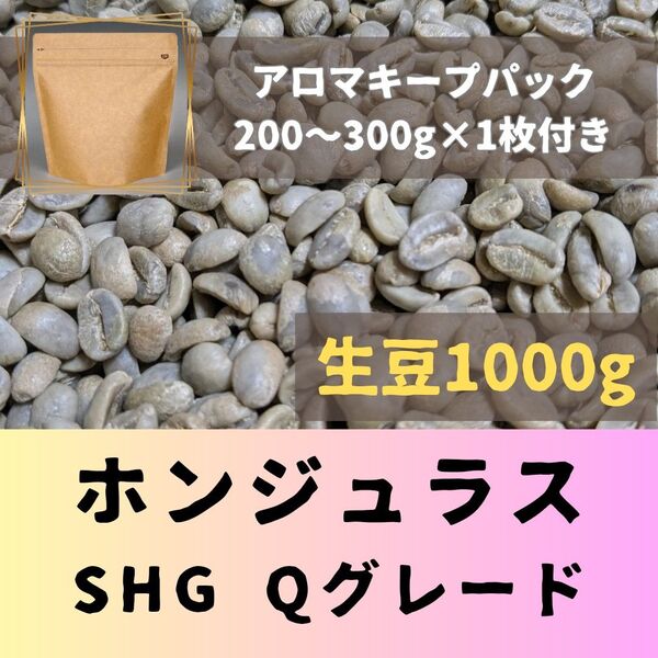 ホンジュラス SHG Qグレード 1kg アロマキープパック付き コーヒー生豆