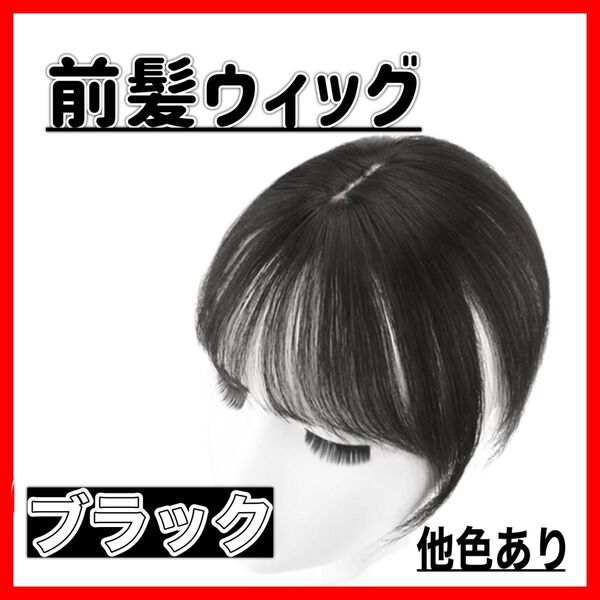 前髪ウィッグ ブラック かんたん 人工毛ふんわり ウィッグ 部分かつら 頭頂部 部分ウィッグ