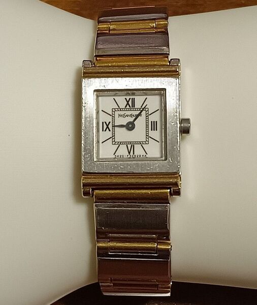 YVES SAINT LAURENT イヴ・サンローラン スクエア コンビ 腕時計 レディース 女性用 QZ 可動品