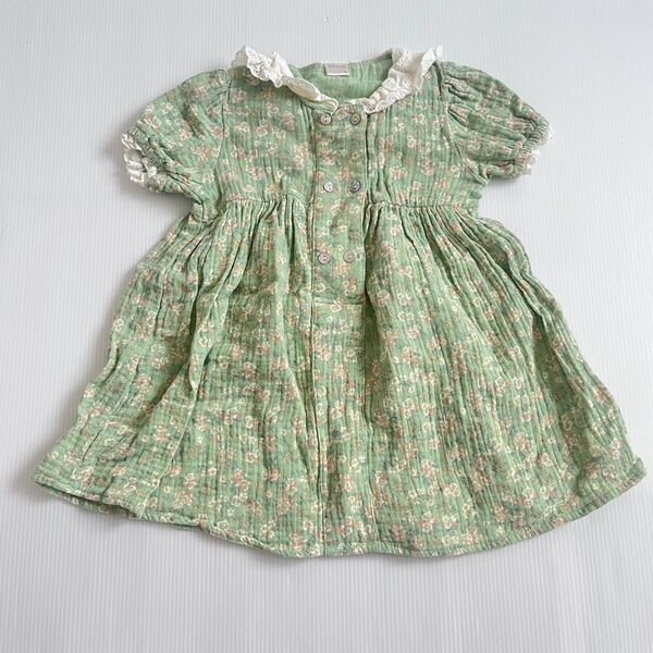 【美品】tete a tete セーラー襟花柄ワンピース バースデイ しまむら