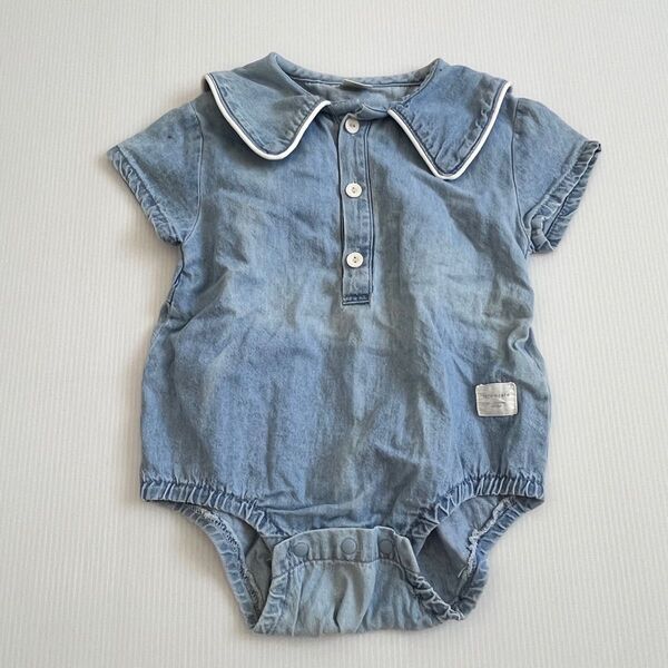 【美品】tete a tete セーラーデニムロンパース バースデイ