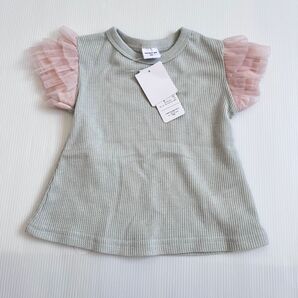 【新品タグ付き】perfect joy 袖チュールワッフルトップス バースデイ