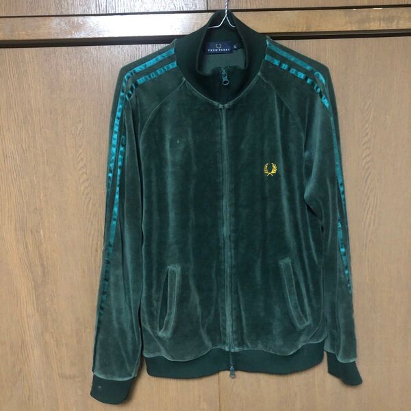 FRED PERRY ベロア トラックジャケット 深緑 グリーン Lサイズ