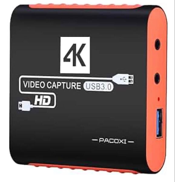 キャプチャーボード switch対応 4K パススルー オレンジ