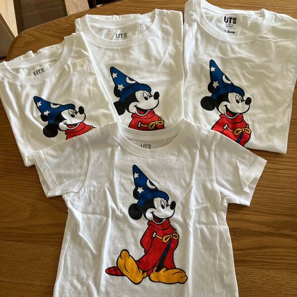 ユニクロ ミッキー 家族親子兄弟 Tシャツ 4枚セット 綿100% ファンタジア DISNEY 半袖
