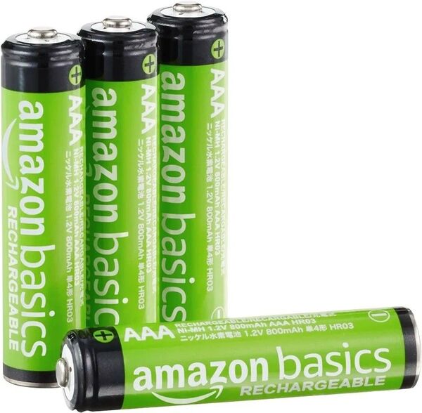 Amazonベーシック 単4充電池 ニッケル水素電池 単4形4本セット (最小容量800mAh、約1000回使用可能) 単4電池