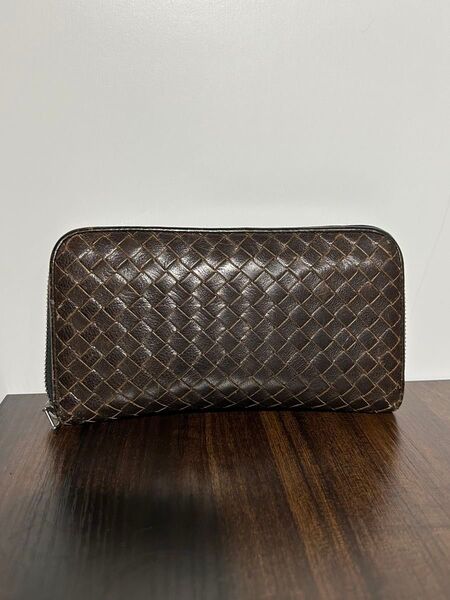 【BOTTEGA VENETA / ボッテガヴェネタ】イントレチャート ラウンドファスナー長財布