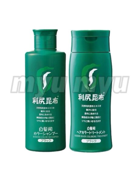 Sastty 白髪用 利尻カラーシャンプー ブラック 200ml/ヘアカラートリートメント ブラック 200g セット