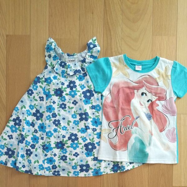 花柄 チュニック アリエル Tシャツ 120cm 女の子 2点セット