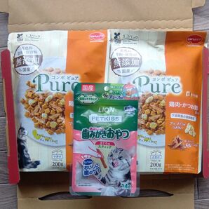 セット コンボピュア 鶏肉、かつお節添え フリーズドライ国産鶏肉 無添加 国産 猫用 キャットフード ドライ