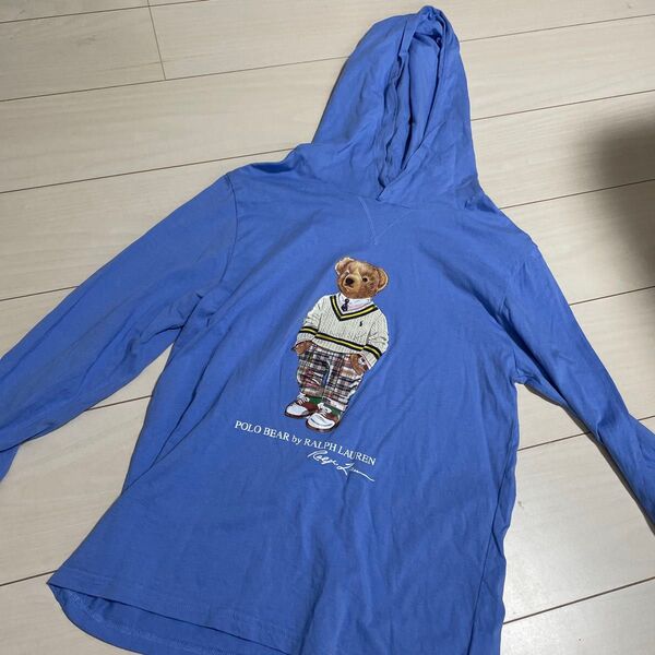 ポロラルフローレン ポロベア 薄手長袖パーカー Tシャツブルー