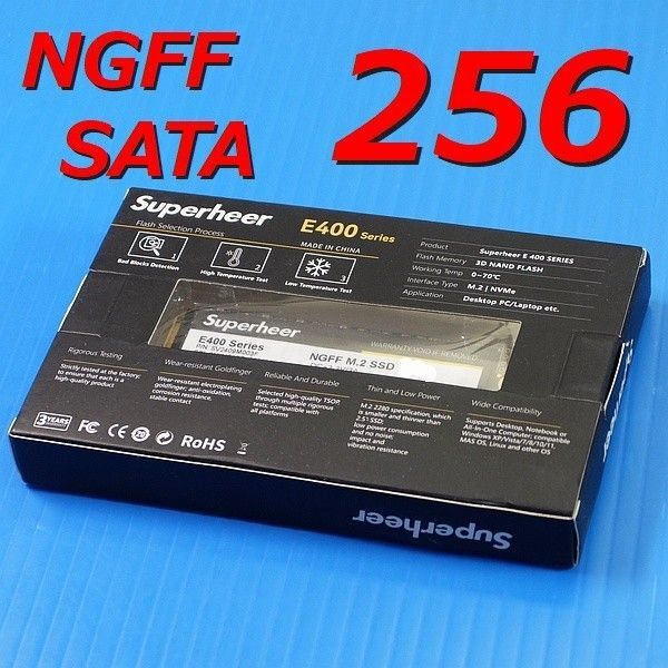 【SSD 256GB】SUPERHEER E400 M.2 SATA NGFF