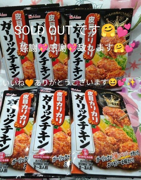 ハウス食品 皮目カリカリ ガーリックチキン 6袋 セットです(^.^)♪~まとめ売り