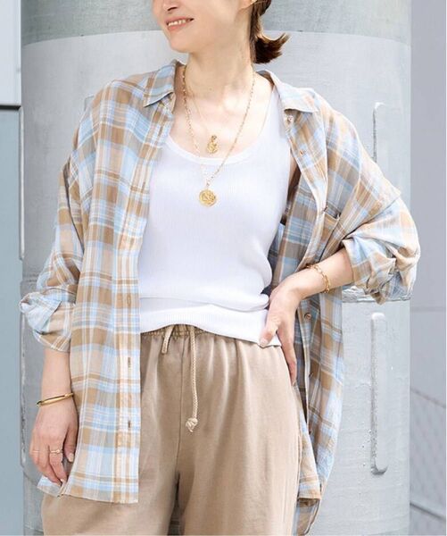 Deuxieme Classe Vi/Li Check Wash シャツ
