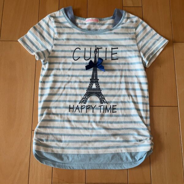 ボーダー柄Tシャツ エッフェル塔 150