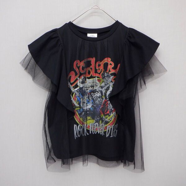キャッツ柄 チュール重ねTシャツ