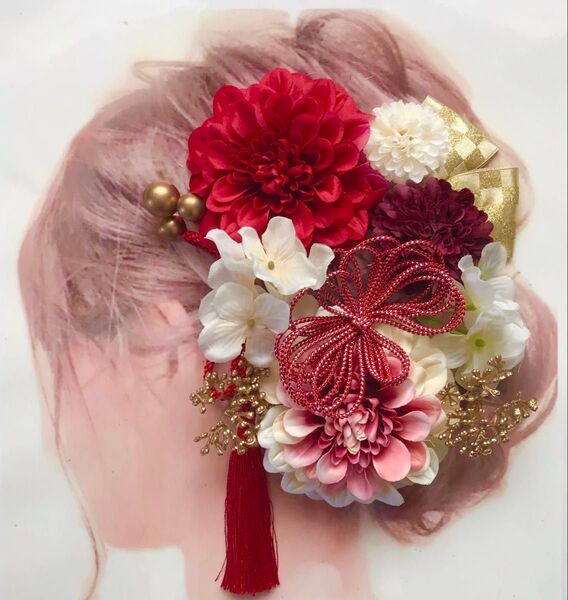 愛らしい髪飾り 結婚式 卒業式 成人式 ウエディング 和装髪飾り