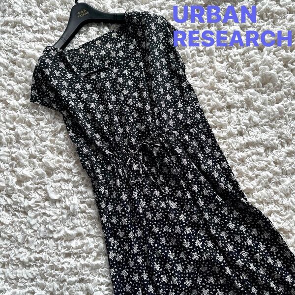 URBAN RESEARCH フラワープリントドロストワンピース 花柄 半袖