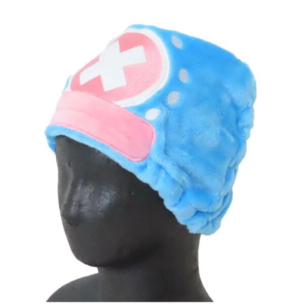 新品キャップタオル ワンピース チョッパー 子供 大人 ブルー タオルキャップ ONEPIECE