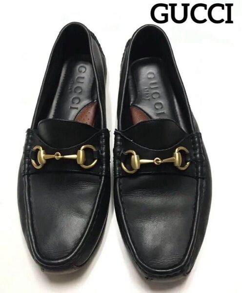 GUCCIビットドライビングシューズ 40 1/2 ローファー25.5cm