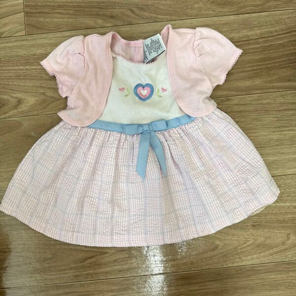 ワンピース 可愛いワンピース 女の子服 ボリュームスカート 半袖 夏服 ピンク系 ハート柄