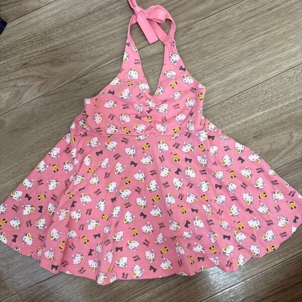 ワンピース キッズ キティーちゃん キャミソールトップス ボリュームスカート ピンク系 女の子服 子供服