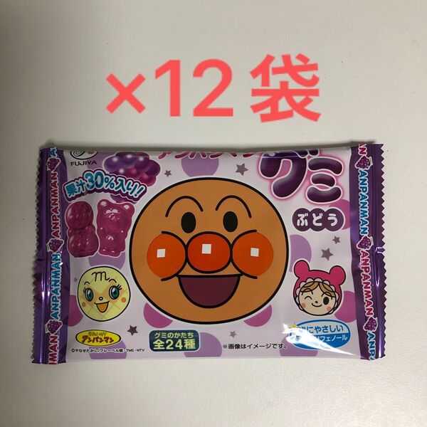 不二家 アンパンマングミ ぶどう 6粒入×12袋