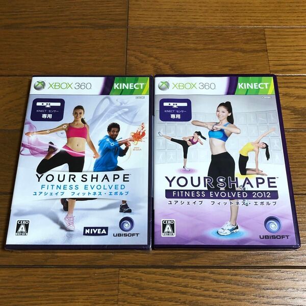 【1は未開封品】 XBOX360 kinect ユアシェイプ フィットネス・エボルブ & 2012 セット