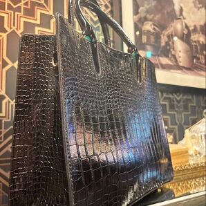 予約殺到! 大人気 型押しレザー トートバッグ ブラック メンズ レディース おしゃれ オススメ ハンドバッグ バッグ