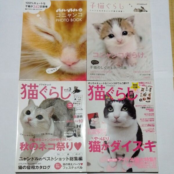 4冊セット 猫ぐらし 子猫ぐらし コニャンコPHOTO BOOK うに はっちゃん 写真集