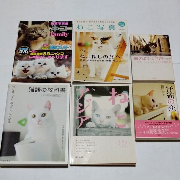 6冊セット 猫語の教科書 共に暮らすためのやさしい提案 野澤延行 ねこアジア 写真 仔猫の恋 猫のように自由イタリア猫物語 白猫