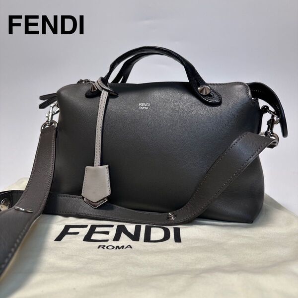 p74【極美品】保存袋付 フェンディ バイザウェイ ミディアム2way FENDI ショルダーバッグ ハンドバッグ