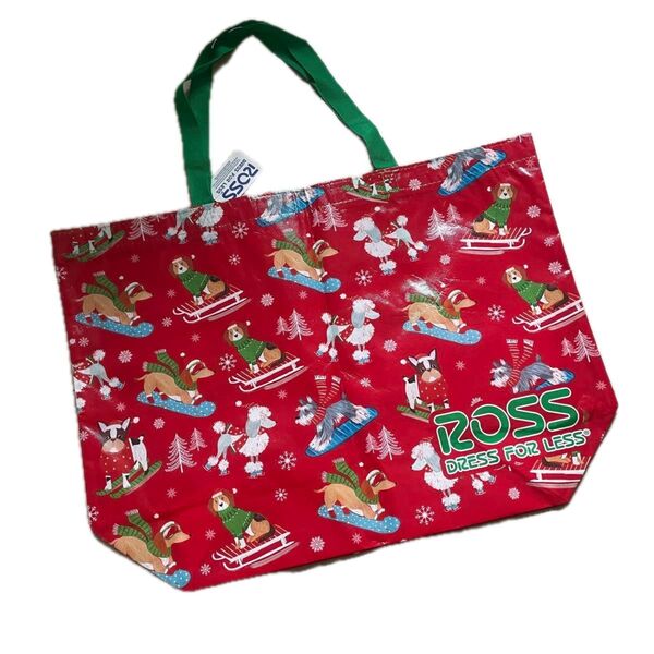 ハワイ限定 最新 ROSS トートバッグ 犬 わんちゃん ロス TJ MAX プードル パグ シュナウザー クリスマス