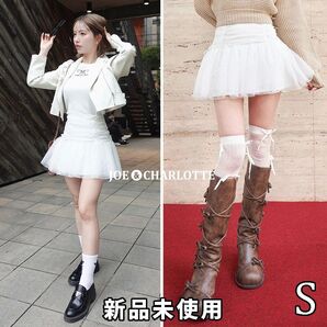 ダーリッチ darich ドットチュールリボンミニスカート ホワイト WHT S