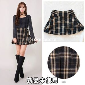 ダーリッチ darich サイドベルトチェックミニスカート BLK S