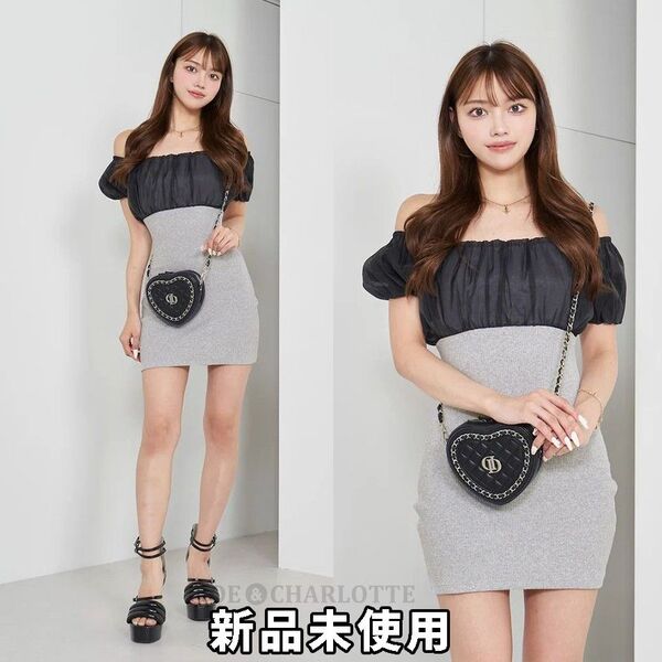 ダーリッチ darich ドッキングオーガンジーミニワンピース GRY FREE
