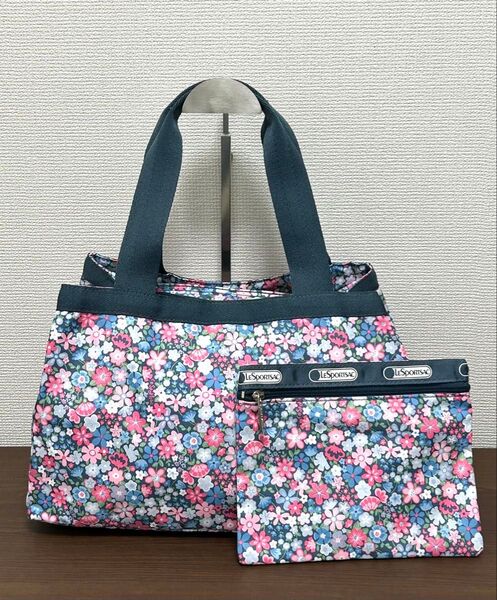 ☆美品☆ LeSportsac レスポートサック花柄 モリー 軽量 トートバッグ ポーチ付き