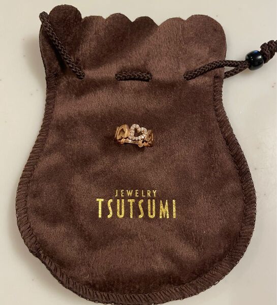 【新品未使用】TSUTSUMI ツツミ K10 ハート ピンクゴールド ピンキーリング 3号 指輪