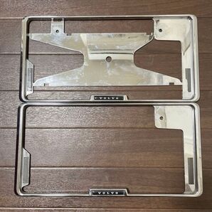 【美品】volvo ボルボ 純正 メッキ ナンバーフレーム 2枚セット