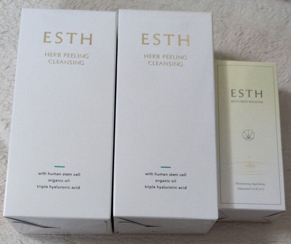 エス ESTH ハーブピーリングクレンジング 120g ライブナビ クレンジング 2本、導入美容液セット