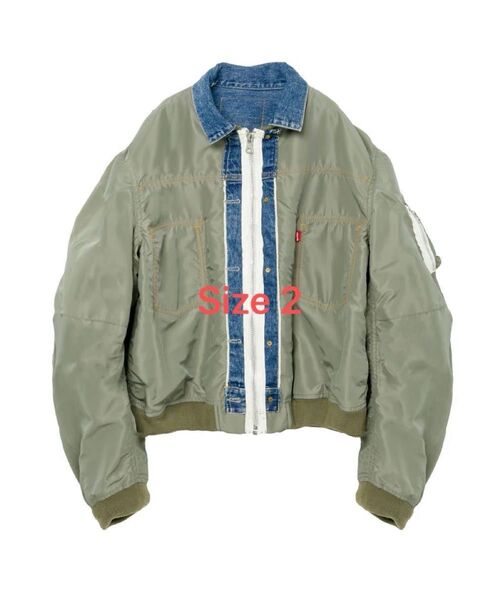 sacai x LEVI'S Men's Denim x Nylon Twill Reversible Blouson "Blue
